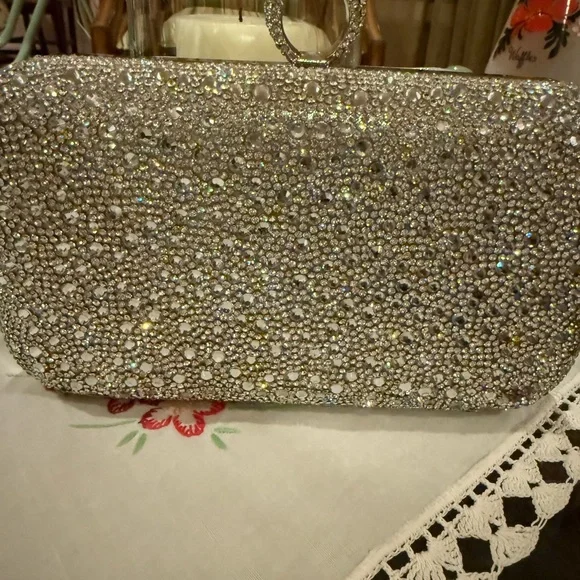 House of Harlow 1960  Silver Crystal Clutch! - Picture 13 of 13